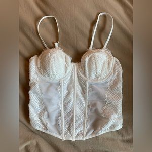 Chrishell lace mesh bustier corset top